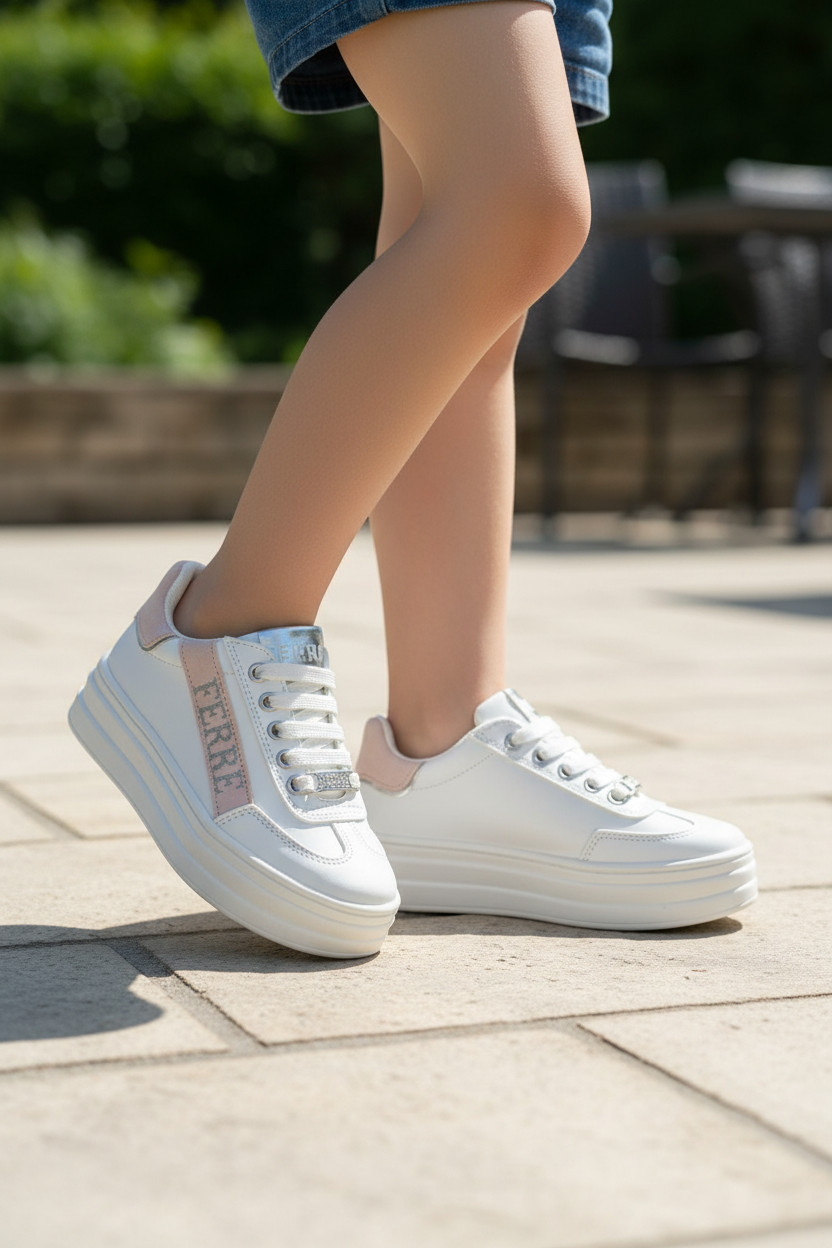 Scarpe Sportive Bambina Primavera/Estate – Maglia Colorata Con Cuori E Lettere, Modello 34, Antiscivolo